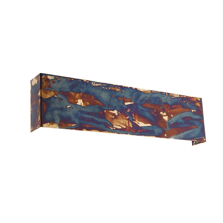 Industrial wall lamp rust with blue 4-light
