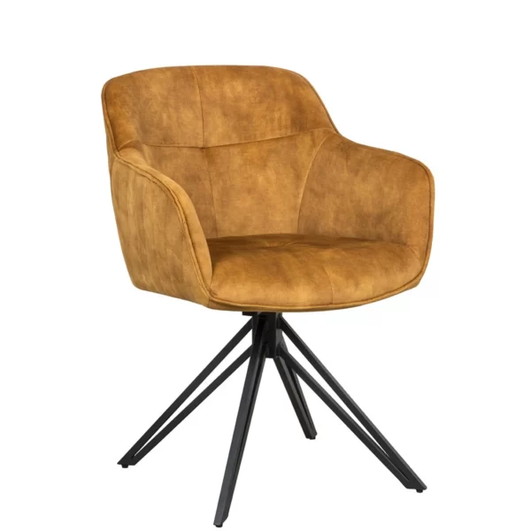 Stolica SHERLOK curcuma/crne nogare