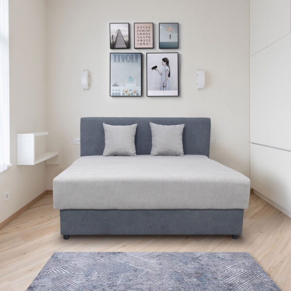 Francuski ležaj IVONA 150 tamno/svetlo sivi